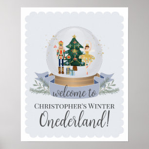 Poster Casse-Noisette Bleu Noël Onederland bienvenue d'an