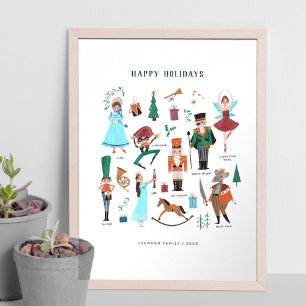 Poster Casse-noisette personnages mignons ballet enfants