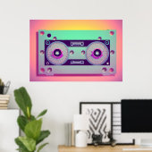 Poster cassette audio | Musique | Rétro | ART NUMÉRIQUE | (Bureau à domicile)
