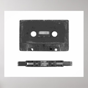 Poster cassette audio rétro