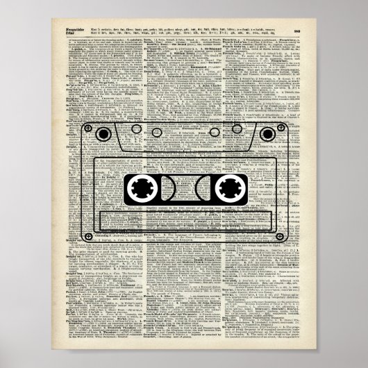 Poster Cassette de musique vintage (Devant)