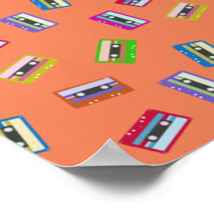Poster Cassette Rétro Vintage Amoureux Bande Mixte Coloré
