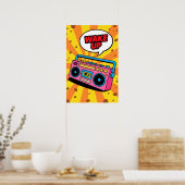 Poster Cassette Rose des Années 80 Art Pop (Cuisine)
