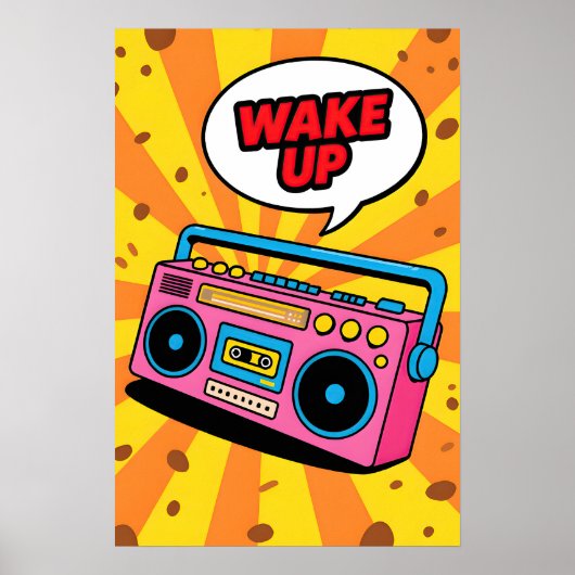 Poster Cassette Rose des Années 80 Art Pop (Devant)