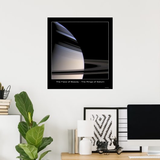 Poster CassiniMission-Face0fBeauté-Saturne (Bureau à domicile)