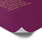 Poster Cassis violet 15 Table Mariage Plat Plat Or (Coin)
