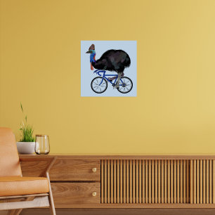 Poster Cassowary En Vélo