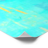 Poster 'Cast Away' Turquoise et Orange Art Abstrait (Coin)