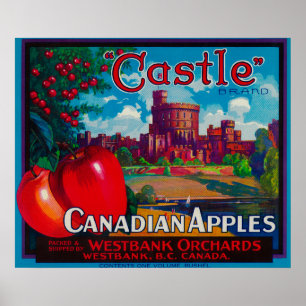 Poster Castle Apple Étiquette - Westbank B.C. Canada