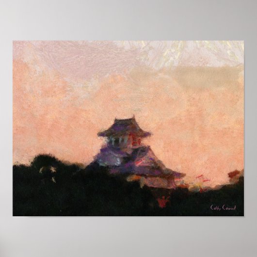 Poster Castle japonais Sunrise (Devant)