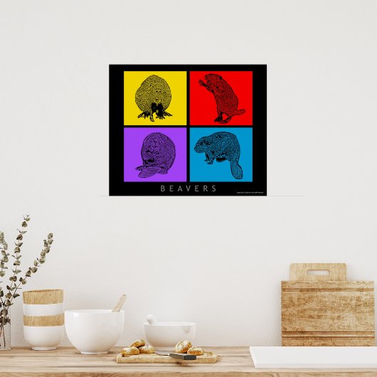 Poster Castor coloré (Cuisine)