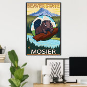 Poster Castor & Mt Hood - Mosier, Oregon (Bureau à domicile)