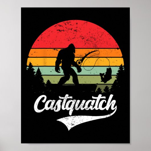 Poster Castquatch Funny B Pêcheur Mème de pêche (Devant)