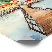 Poster Castries Sainte Lucia Aquarelle Peinture Voyage (Coin)