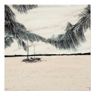 Poster Casuarina Trees, Long Island Bahamas