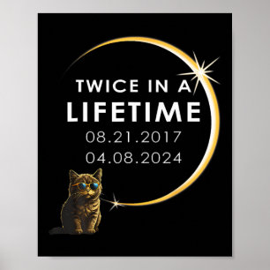 Poster Cat 2024 Éclipse Solaire Totale Deux Fois Dans Une
