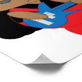 Poster Cat 80s Lourd Métal Coiffure Baid (Coin)