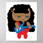 Poster Cat 80s Lourd Métal Coiffure Baid (Devant)