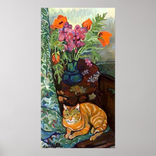 Poster Cat and Bouquet, Suzanne Valadon (Devant)