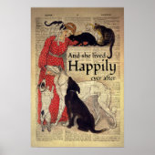 Poster Cat And Dog Lover And She Lived Happily Ever (Devant)