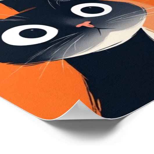 Poster CAT art abstrait (Coin)