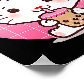 Poster Cat Boba Tea Bubble Tea Anime Kawaii Neko Venin (Coin)