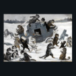 Poster Cat Burglars, Louis Wain<br><div class="desc">Louis Wain (5 August 1860 – 4 July 1939) was an English artiste known for his drawings,  which consistently featured anthropomorphized large-eyed cats and kittens. In his later years he may have suffered from schizophrenia (although this claim is disputed),  which,  according to some psychiatrists,  can be seen in his works. Quote:Wikipedia</div>