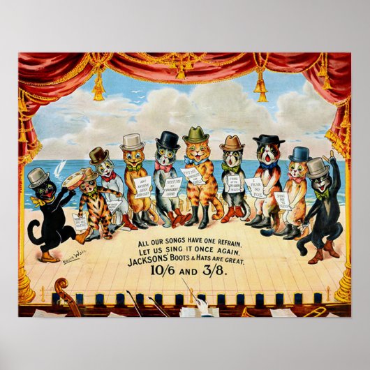 Poster Cat Chorus, Louis Wain (Devant)