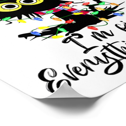 Poster Cat Christmas It's Fine I'm Fine Everything Is Fin (Coin)