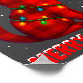 Poster Cat Christmas Light Reindeer Santa Christmas Cat L (Coin)