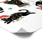 Poster Cat Christmas Light Reindeer Santa Christmas Cat L (Coin)