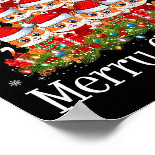 Poster Cat Christmas Tree Lights Santa Funny Cat Lover Me (Coin)