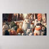 Poster Cat City Cartoon Crowd (Devant)