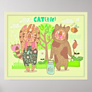 Poster Cat Costumes Nursery Print
