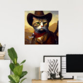 Poster Cat Cowboy (Bureau à domicile)