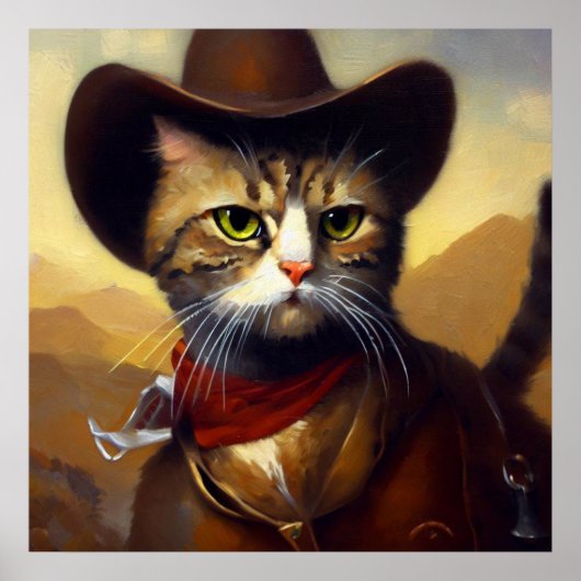 Poster Cat Cowboy (Devant)