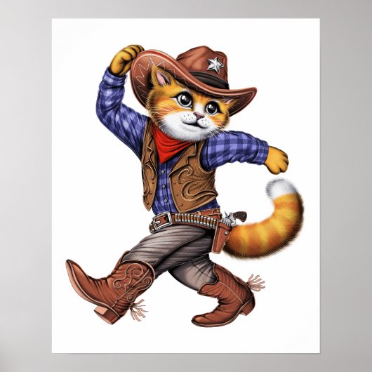 Poster Cat Cowboy (Devant)