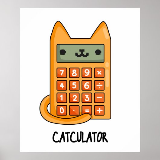 Poster Cat-culator Funny Calculator Pun (Devant)