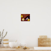 Poster Cat Daffodils Grange Art original Créationarts (Cuisine)