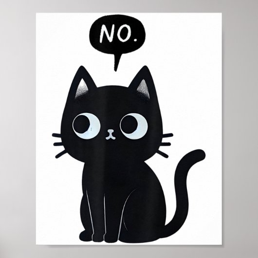 Poster Cat dit pas drôle Chat noir (Devant)