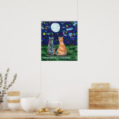 Poster Cat Dreams and Full Moon (Cuisine)