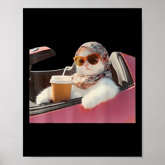Poster Cat Driving Meme Rage Is Consuming Me Silly Humor  (Devant)