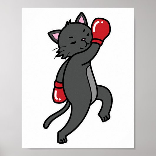 Poster Cat fait la boxe (Devant)