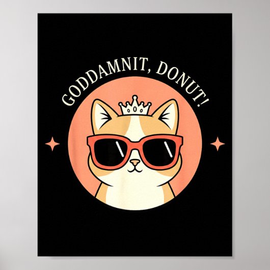 Poster Cat - Godit, Donut! Sy Retro Cat Lover Design  (Devant)