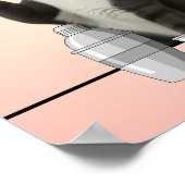 Poster Cat holding Pink Martini Pink Background Art (Coin)