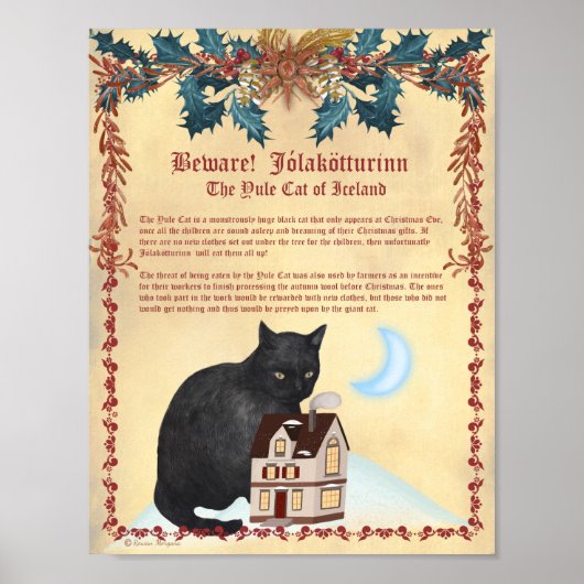 Poster CAT ICELANDIC YULE Légende de Jólakötturinn (Devant)