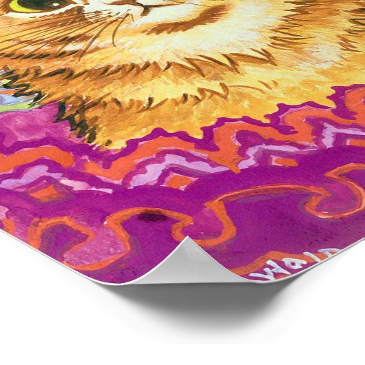 Poster Cat in a Decorative Pattern, Louis Wain (Coin)