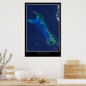 Poster Cat Island Bahamas Carte satellite spatiale (Cuisine)