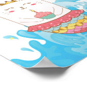 Poster Cat mermaid fête d'anniversaire (Coin)