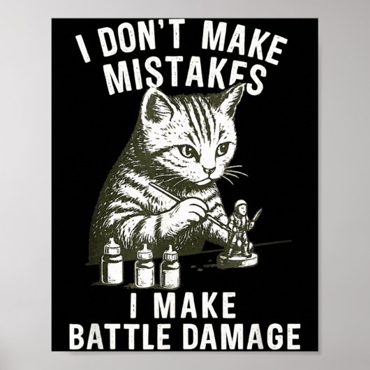 Poster Cat Miniature Painter Battle Damage Funny Miniatur (Devant)